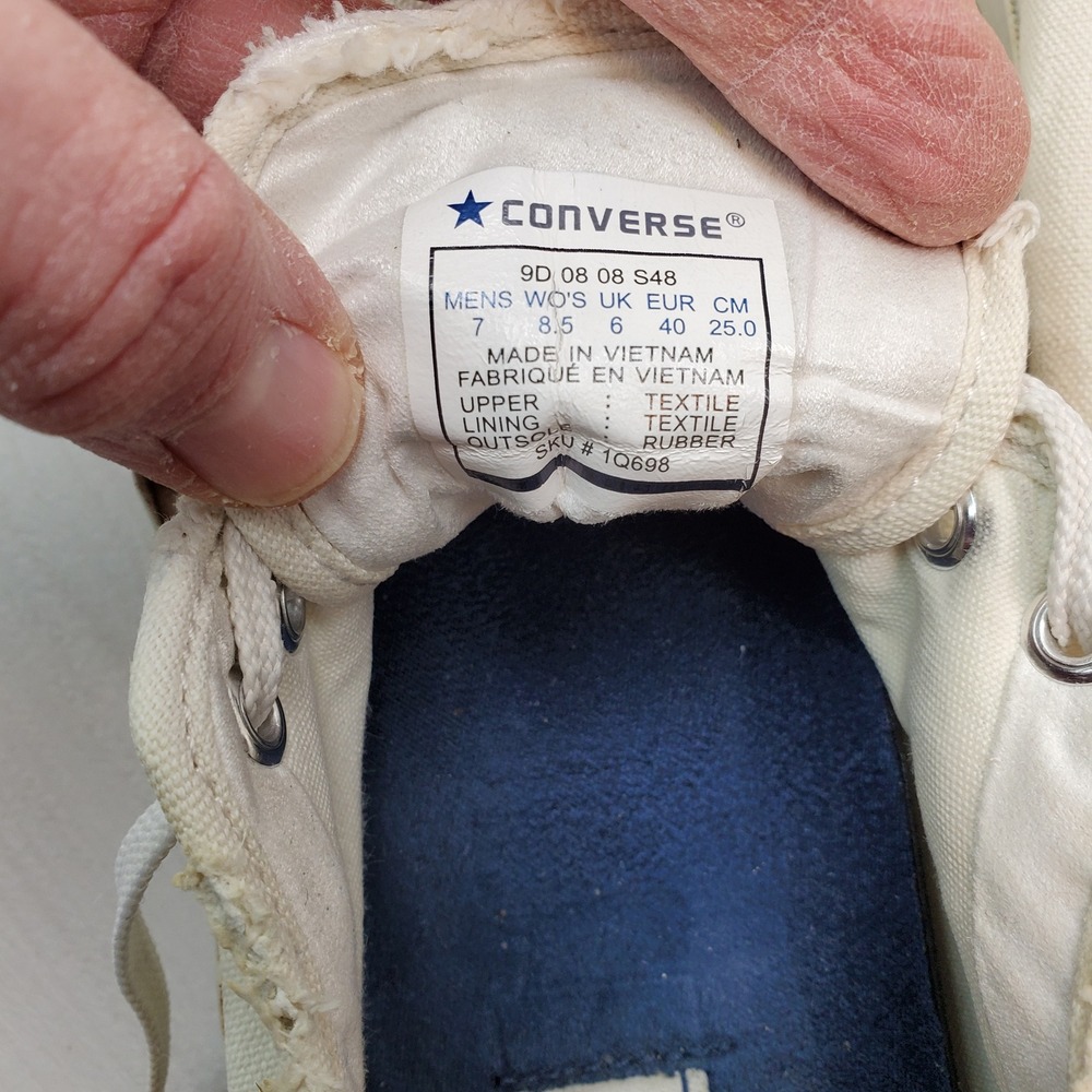 Converse Jack Purcell Low Top Canvas Sneakers Cream White Men's Size 7 US 6 UK - Picture 10 of 16
